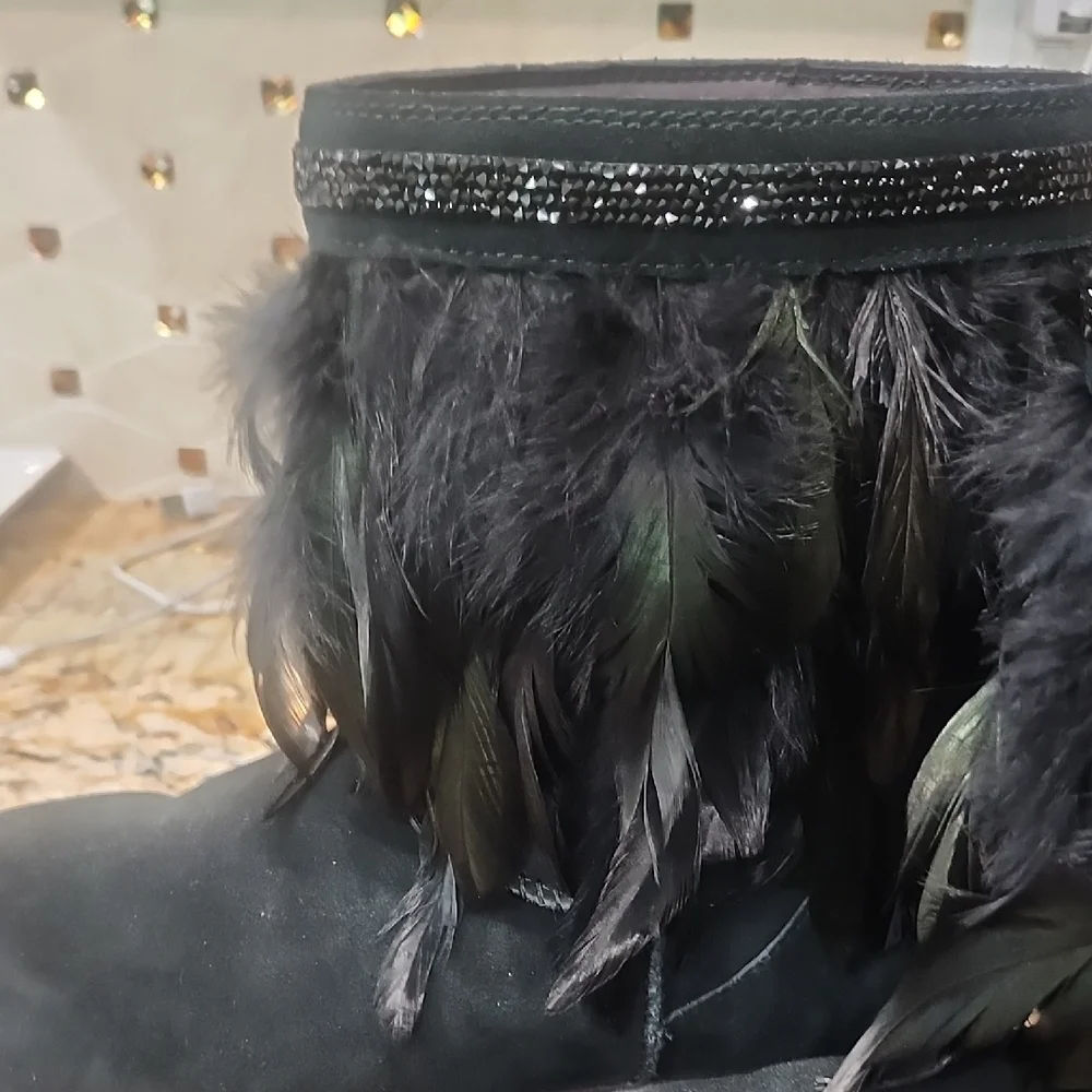 UGG Black Feathered Winter Boots - Picture 3 of 8